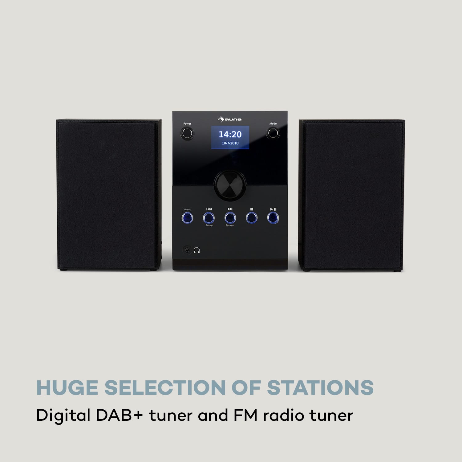 Auna MC-30, DAB mikrosystém, 2 reproduktory, DAB+, FM, bluetooth, CD prehrávač, čierny – Obrázok 3