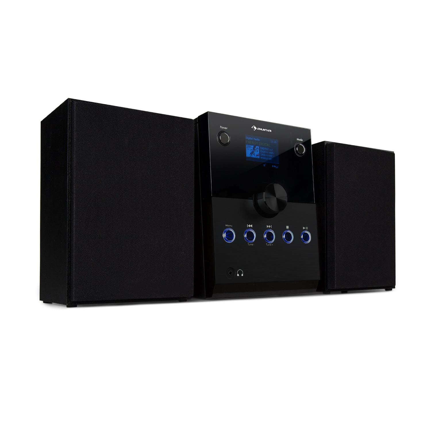 Auna MC-30, DAB mikrosystém, 2 reproduktory, DAB+, FM, bluetooth, CD prehrávač, čierny