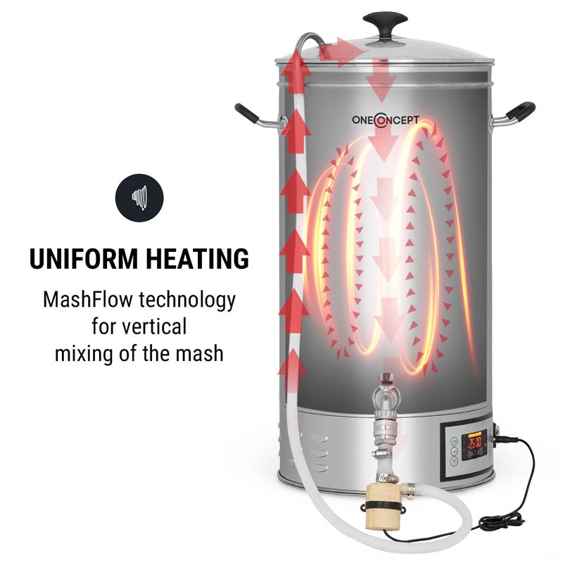 OneConcept Hopfengott 30, sladový kotol, 30 litrov, 30 - 140 °C, obehové čerpadlo, ušľachtilá oceľ – Obrázok 4