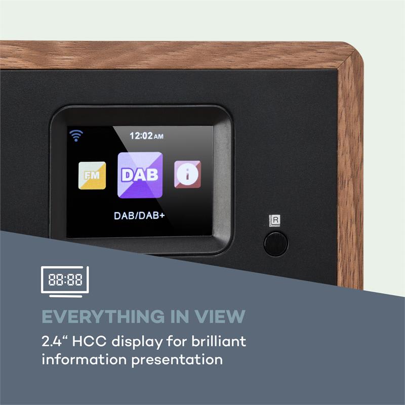 Auna Radio Gaga 2.0, internetové rádio, DAB+, WLAN, FM, bluetooth, AUX, drevené – Obrázok 4