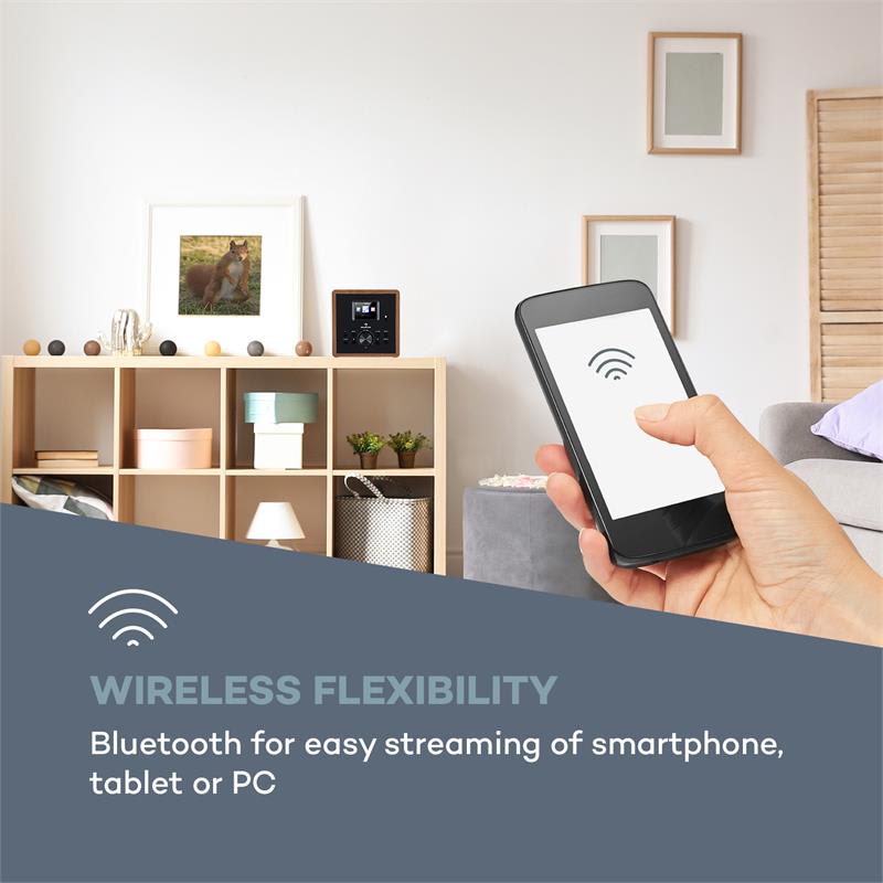 Auna Radio Gaga 2.0, internetové rádio, DAB+, WLAN, FM, bluetooth, AUX, drevené – Obrázok 5