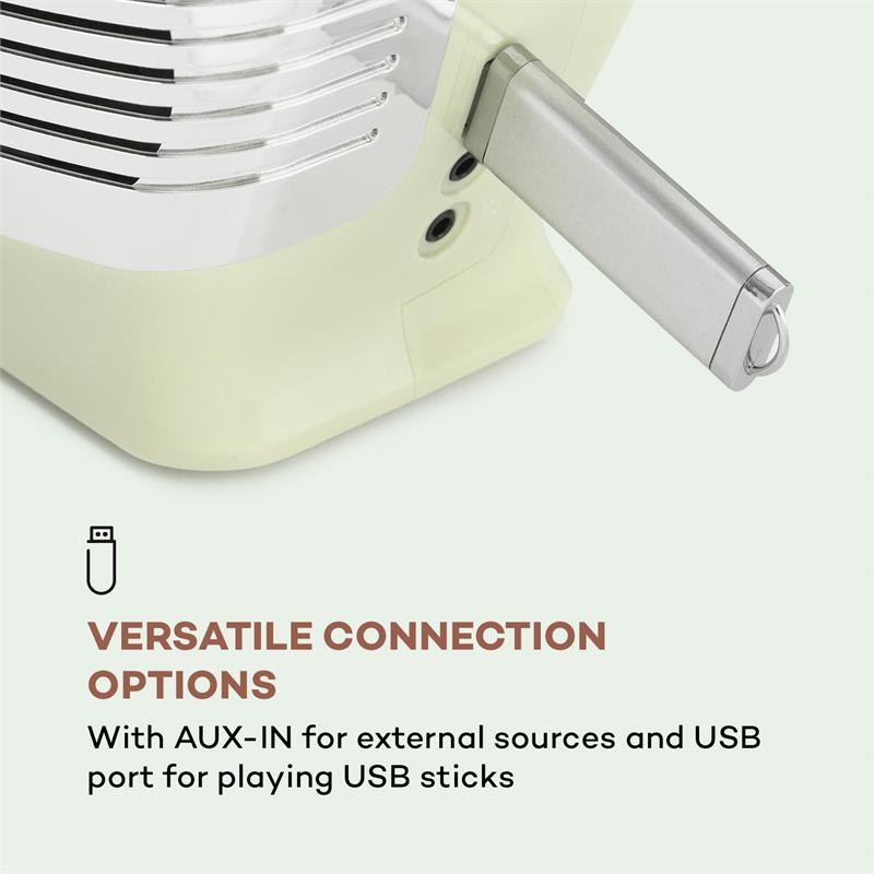 Auna RCD-70 DAB, retro CD rádio, FM, DAB+, CD prehrávač, USB, bluetooth, krémové – Obrázok 4