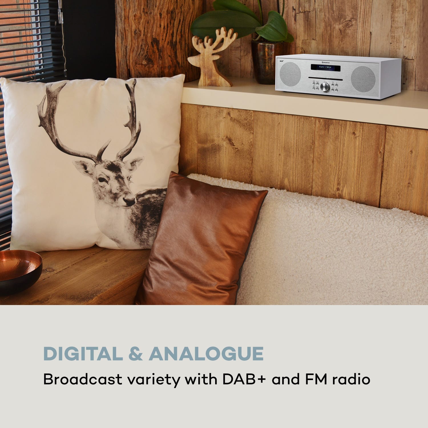 Auna Silver Star CD-DAB, rádio s CD, 2 x 20 W max., štrbinový CD prehrávač, DAB+, BT, Alu, biely – Obrázok 2
