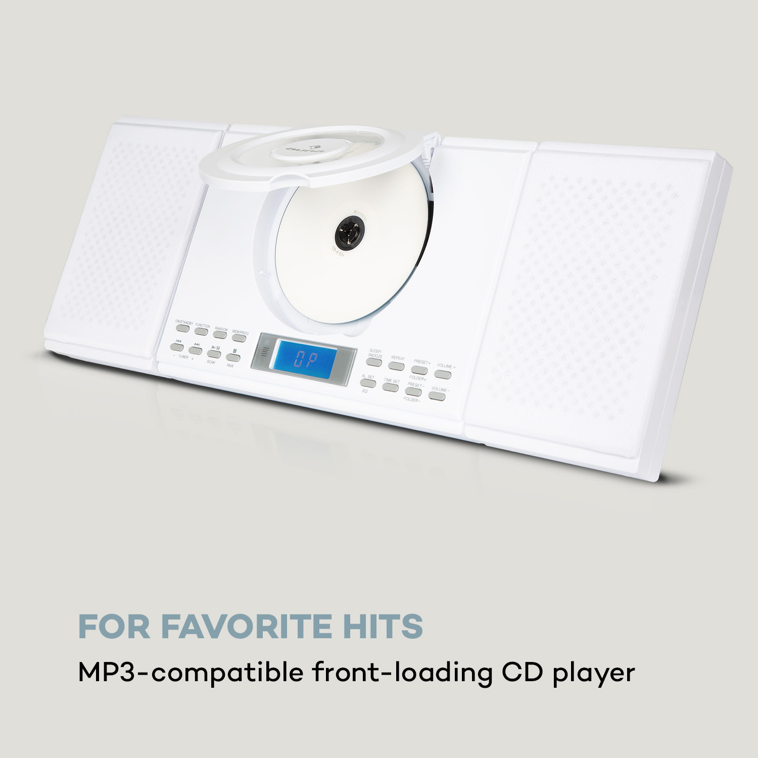 Auna Wallie, mikrosystém, CD prehrávač, bluetooth, USB port, diaľkový ovládač, biely – Obrázok 5