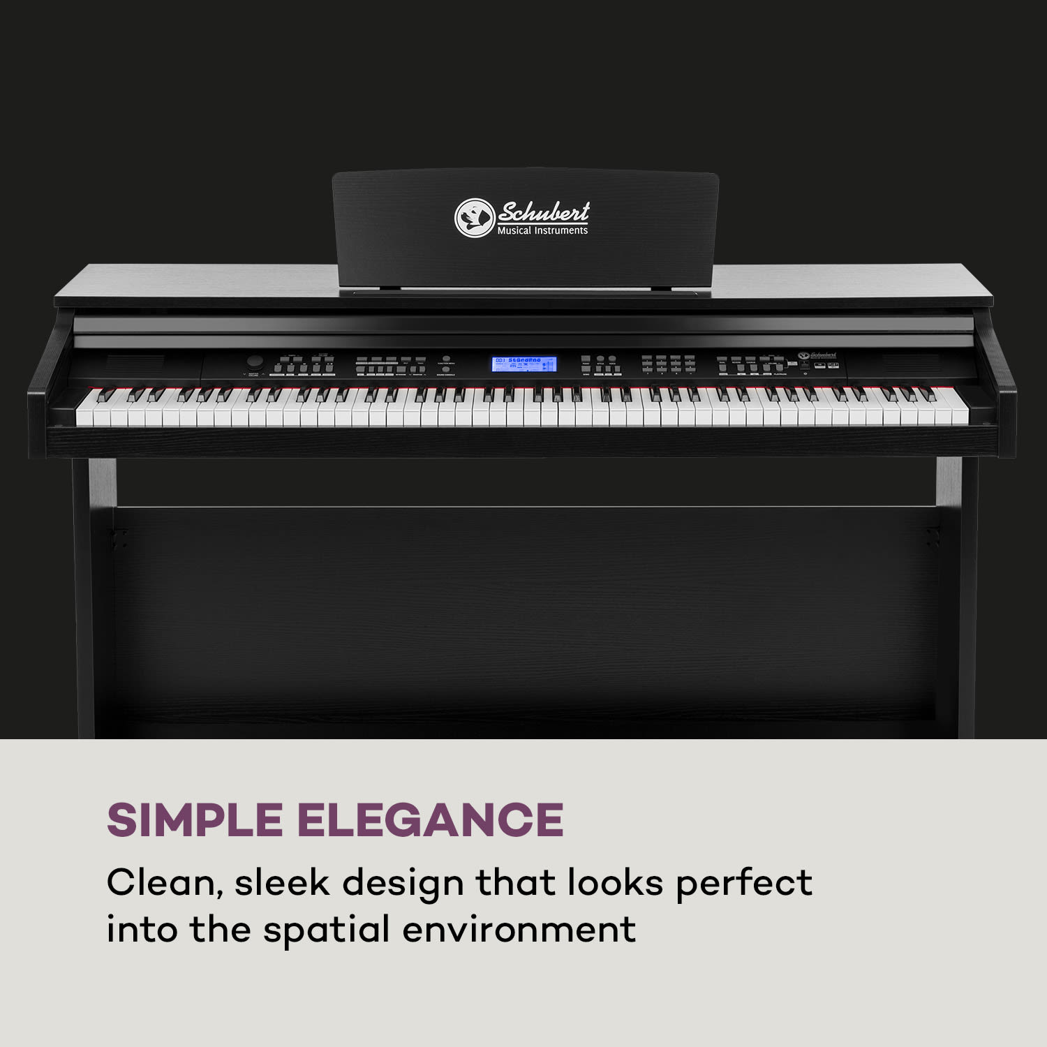 SCHUBERT Subi88 MK II, digitálne piáno, 88 kláves, MIDI, USB, 360 zvukov, 160 rytmov, čierne – Obrázok 3