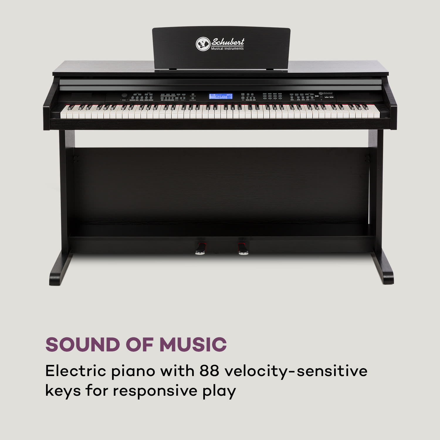 SCHUBERT Subi88 MK II, digitálne piáno, 88 kláves, MIDI, USB, 360 zvukov, 160 rytmov, čierne – Obrázok 4