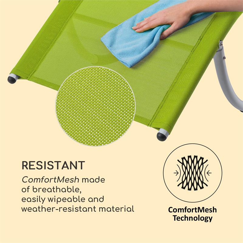 Blumfeldt Westwood, hojdacie lehátko, ergonomické, hliníkový rám, zelené – Obrázok 3