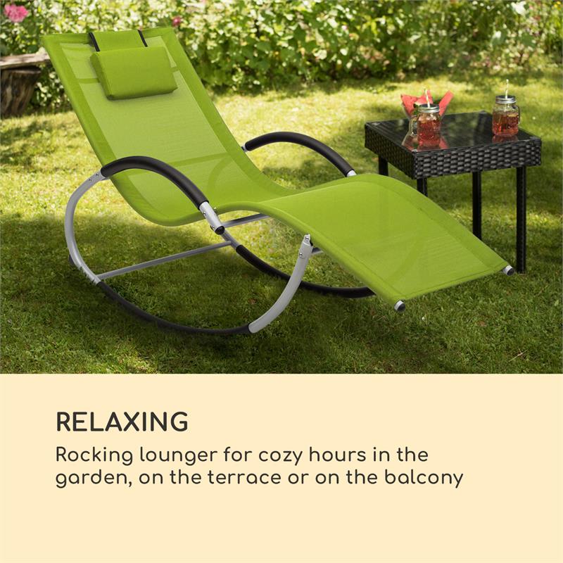 Blumfeldt Westwood, hojdacie lehátko, ergonomické, hliníkový rám, zelené – Obrázok 4