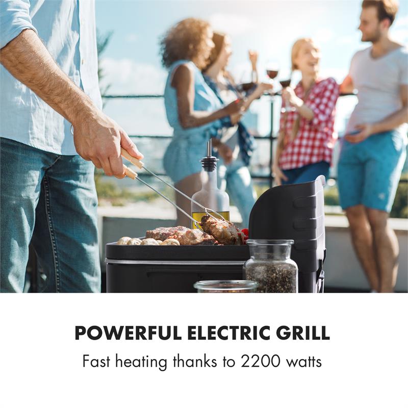Klarstein Porterhouse, elektrický gril, 2200 W, stolný gril, keramický povrch – Obrázok 2