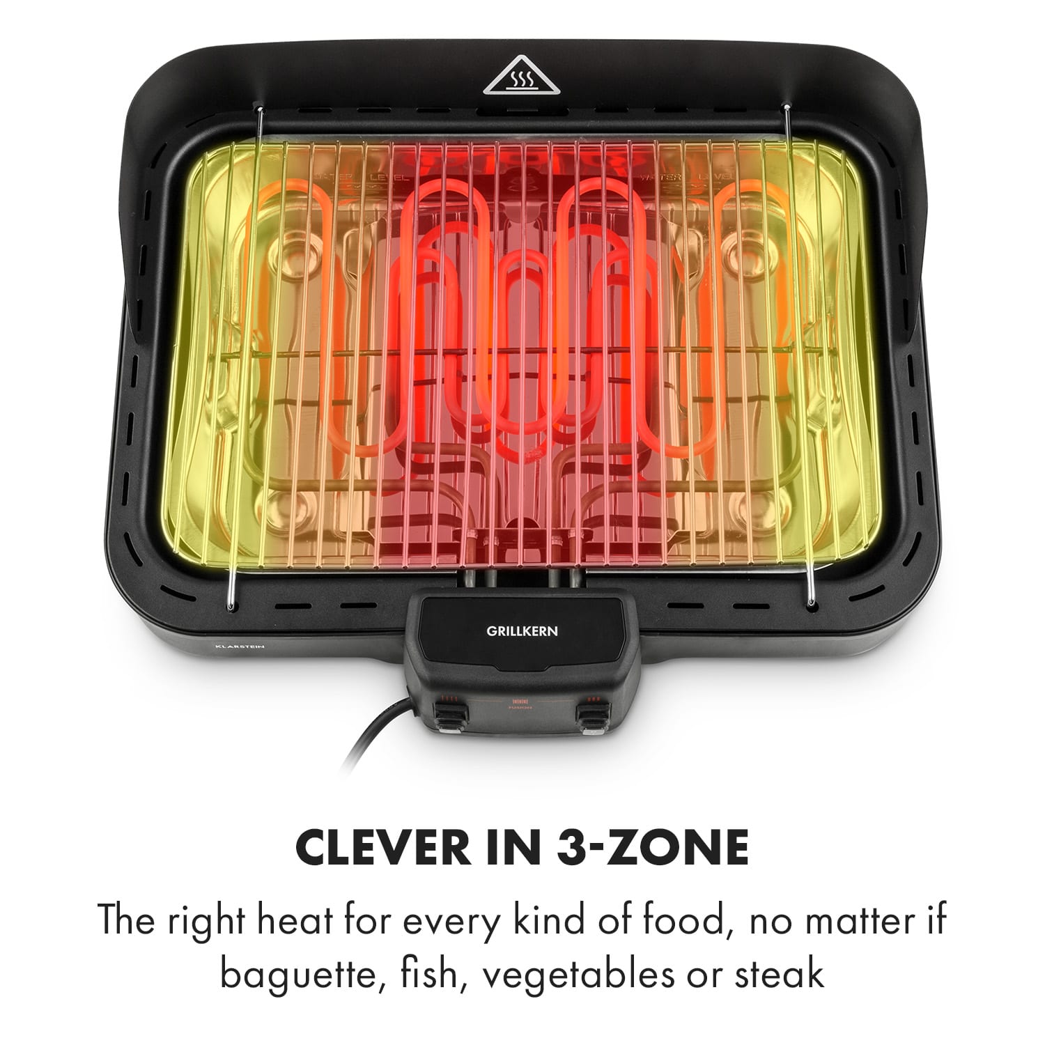 Klarstein Grillkern, elektrický gril, 1900 + 800 W, dvojité vykurovacie teleso, ReflectorBoost – Obrázok 5