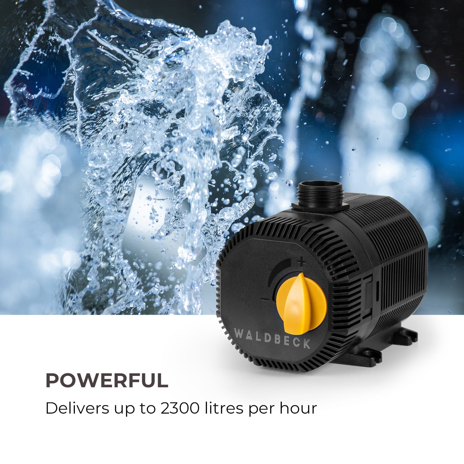 Waldbeck Nemesis T35, jazierkové čerpadlo, výkon 35 W, hĺbka čerpania 2 m, prietok 2300l/h – Obrázok 3
