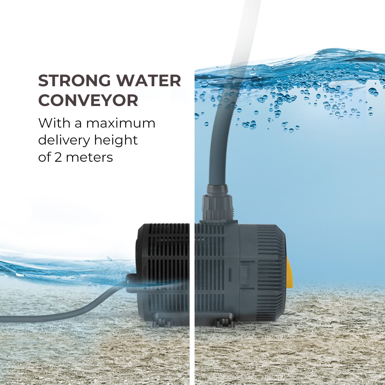 Waldbeck Nemesis T35, jazierkové čerpadlo, výkon 35 W, hĺbka čerpania 2 m, prietok 2300l/h – Obrázok 5
