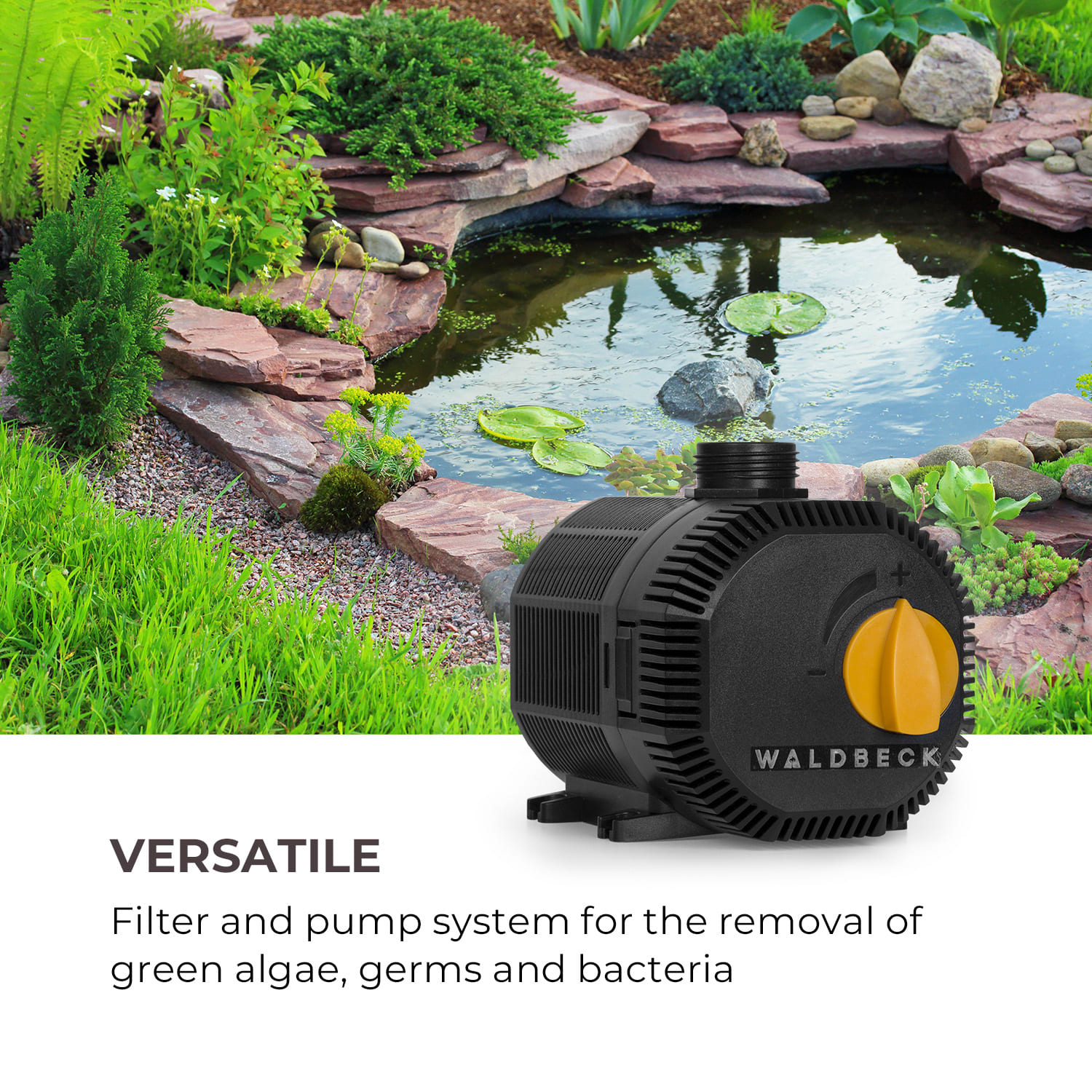 Waldbeck Aquaklar, set tlakového filtra do jazierka, 11W UV-C čistič, 35W pumpa, 5 m hadica – Obrázok 2