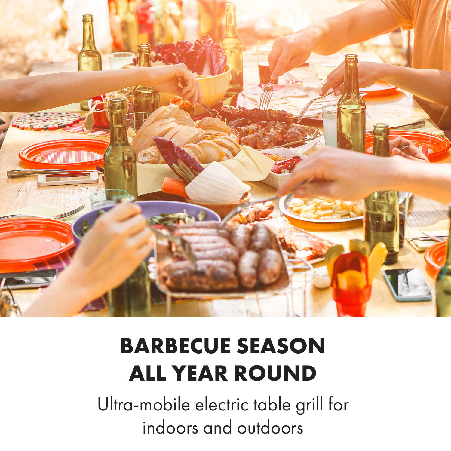 Klarstein Charleroi Turbo, elektrický stolný gril, 2000 W, koncepcia DuoGrill, čierny – Obrázok 2