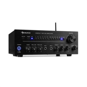 Auna Intelligence Amp, zosilňovač, 2 x 40 W max., WiFi, bluetooth, ovládanie cez aplikáciu, multiroom, čierny