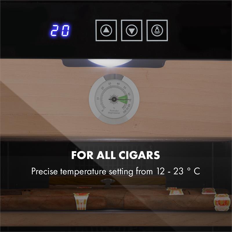 Klarstein El Presidente 48, humidor na cigary, 48 l, 4 police, cédrové drevo, čierny – Obrázok 4