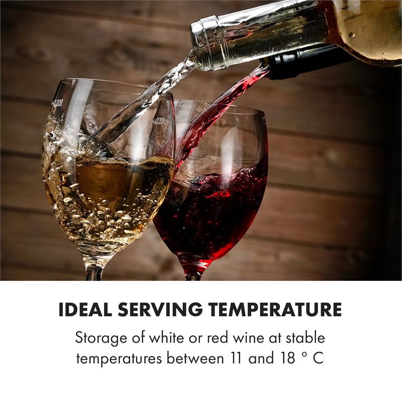 Klarstein Reserva 16 Blanco, vinotéka, 16 fliaš / 48 l, LED displej, biela – Obrázok 4
