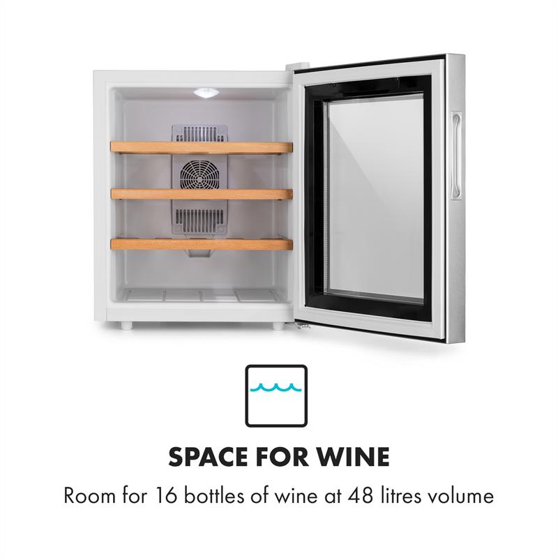 Klarstein Reserva 16 Blanco, vinotéka, 16 fliaš / 48 l, LED displej, biela – Obrázok 5