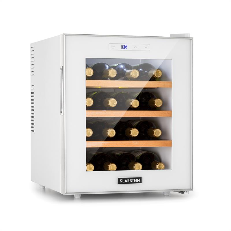 Klarstein Reserva 16 Blanco, vinotéka, 16 fliaš / 48 l, LED displej, biela