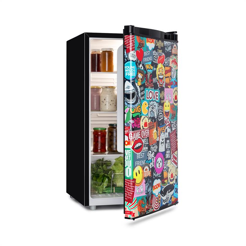 Klarstein Cool Vibe, chladnička, 90 l, energet. trieda A+, VividArt Concept, štýl manga, čierna