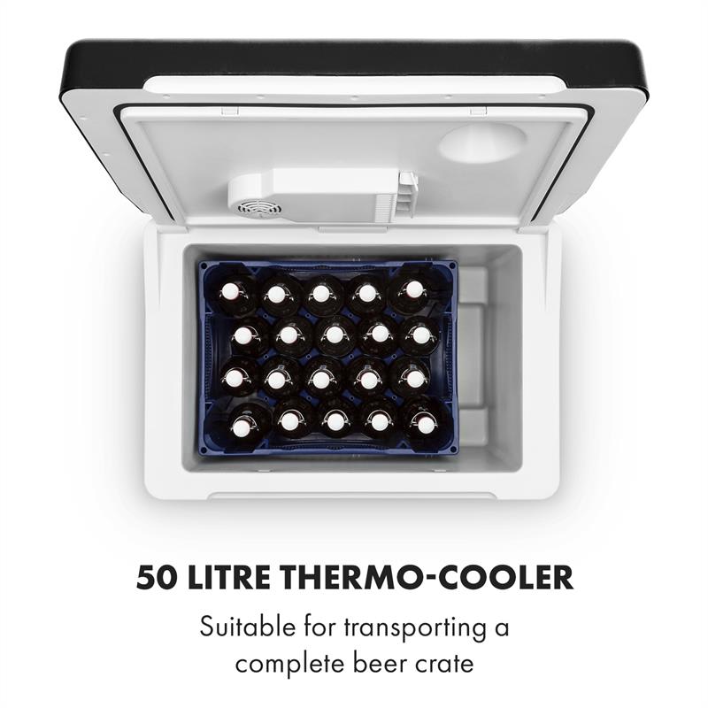 Klarstein BeerPacker Cool/Warm Box 50 litrov AC/DC Vozík – Obrázok 2