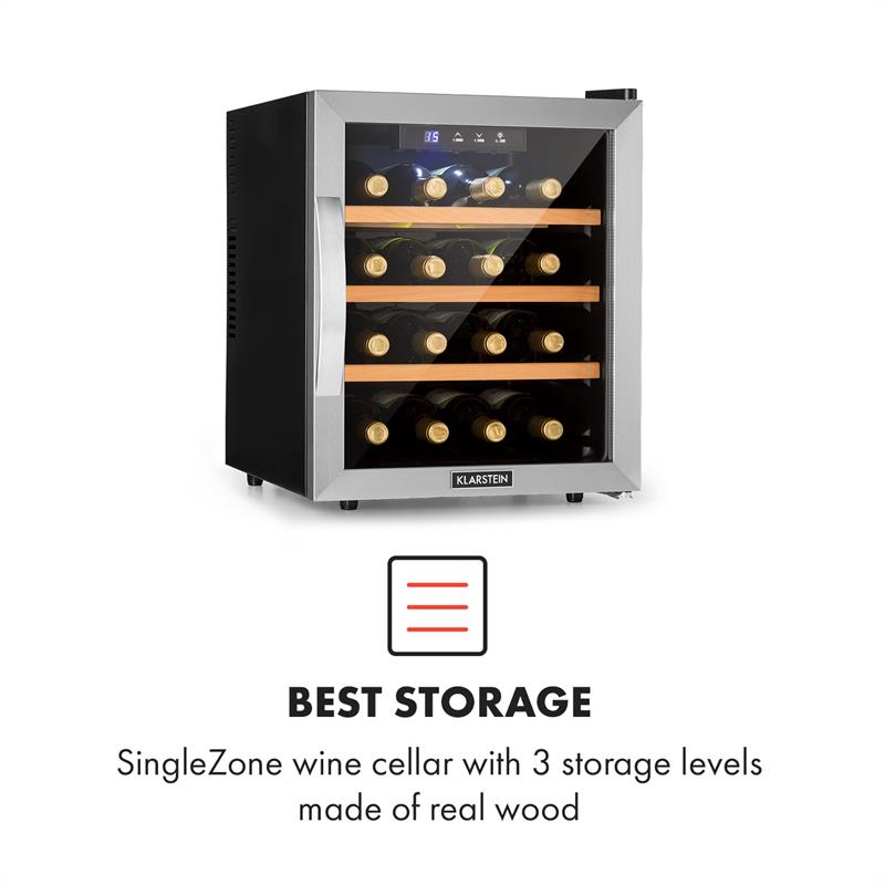Klarstein Reserva 16, vinotéka, 16 fl/48 l, dotykový LED-displej, čierna – Obrázok 3