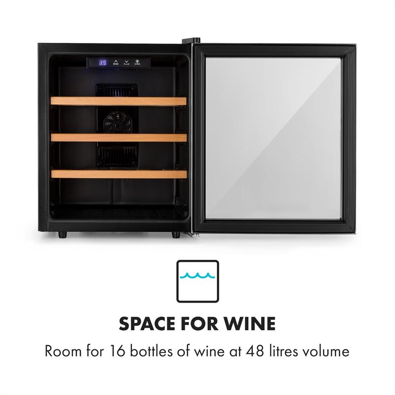 Klarstein Reserva 16, vinotéka, 16 fl/48 l, dotykový LED-displej, čierna – Obrázok 5