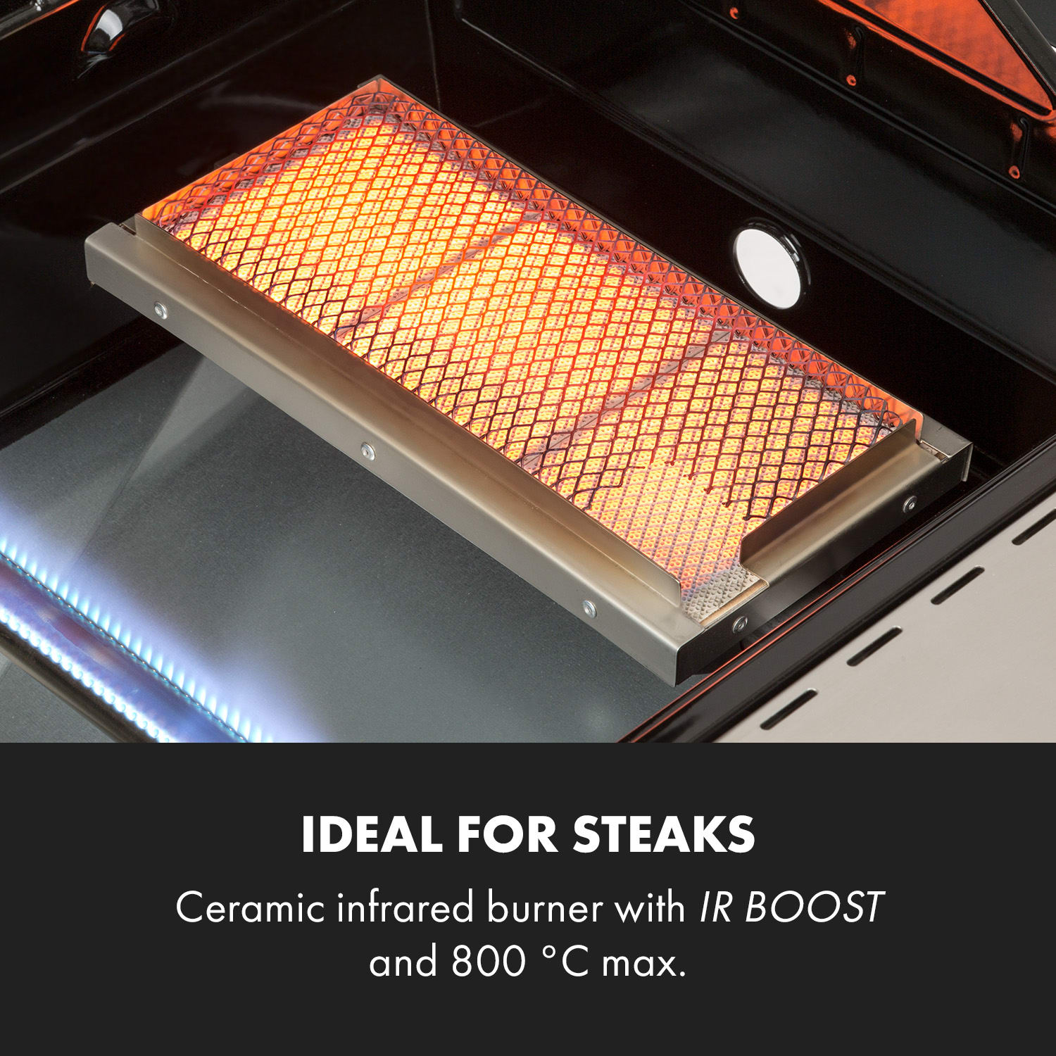 Klarstein Vendetta 3.0 TI, plynový gril, 3 horáky, infračervený horák do 800 °C – Obrázok 4