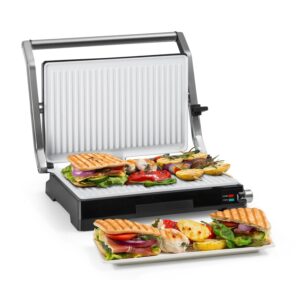 Klarstein Buffalo, kontaktný gril, panini gril, 2000 W, ušľachtilá oceľ, strieborný/čierny