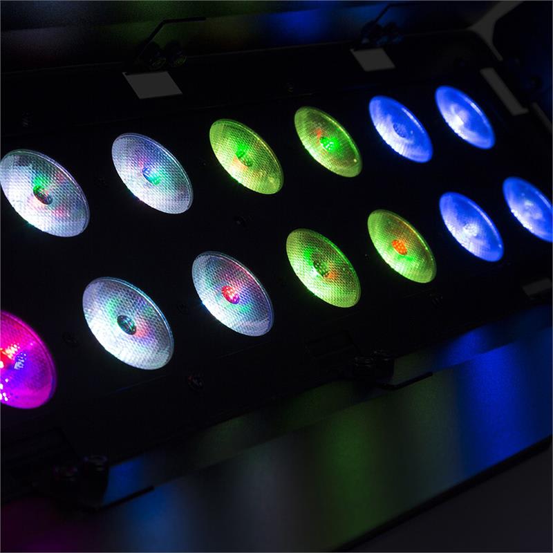 Beamz WH192, wall wash svetelný efekt, 100 W, 16 x 12 W 6 v 1 LED diódy, RGBWA-UV, IR diaľkový ovládač, čierny – Obrázok 3