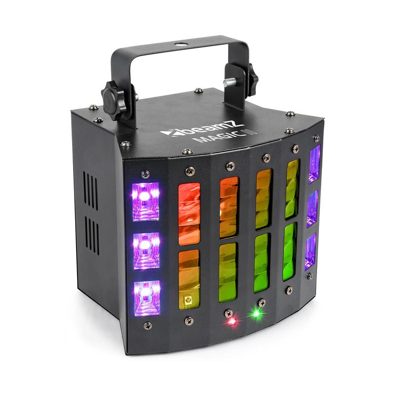 Beamz Magic 2, derby, R/G laser, stroboskop/UV svetelný efekt, 9 DMX kanálov, čierna