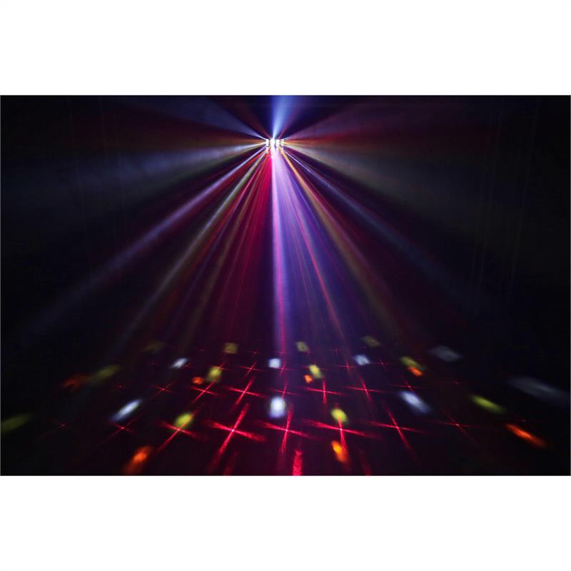 Beamz Magic 2, derby, R/G laser, stroboskop/UV svetelný efekt, 9 DMX kanálov, čierna – Obrázok 2