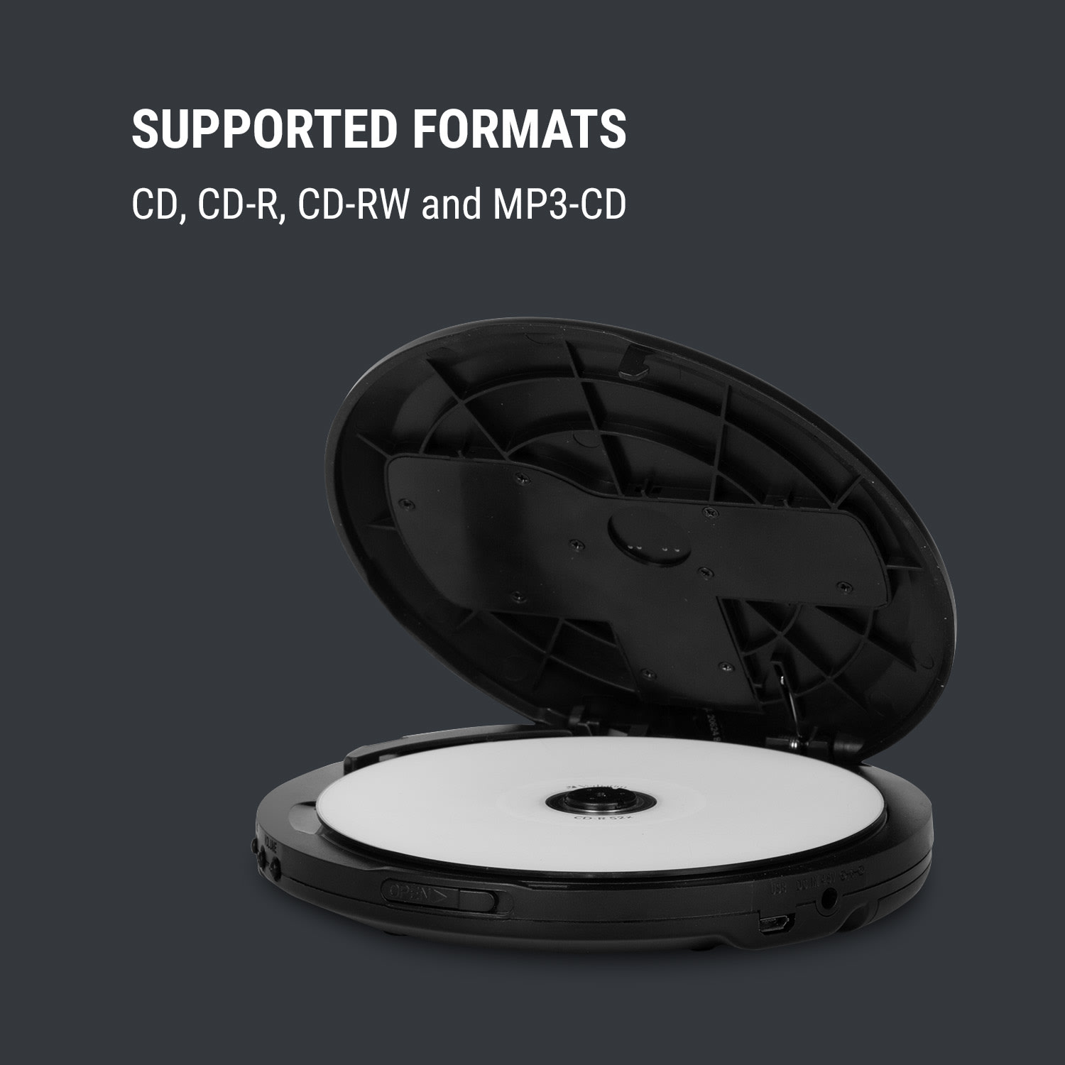 OneConcept CDC 100 BT, discman, BT funkcia, LCD, ASP, 2 x 1,5 V, čierny – Obrázok 5