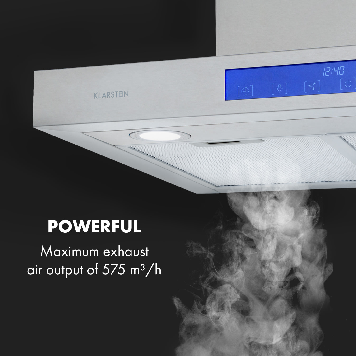 Klarstein Sabrina, digestor, 60 cm, nástenný, 575 m³/h, A, nehrdzavejúca oceľ – Obrázok 3