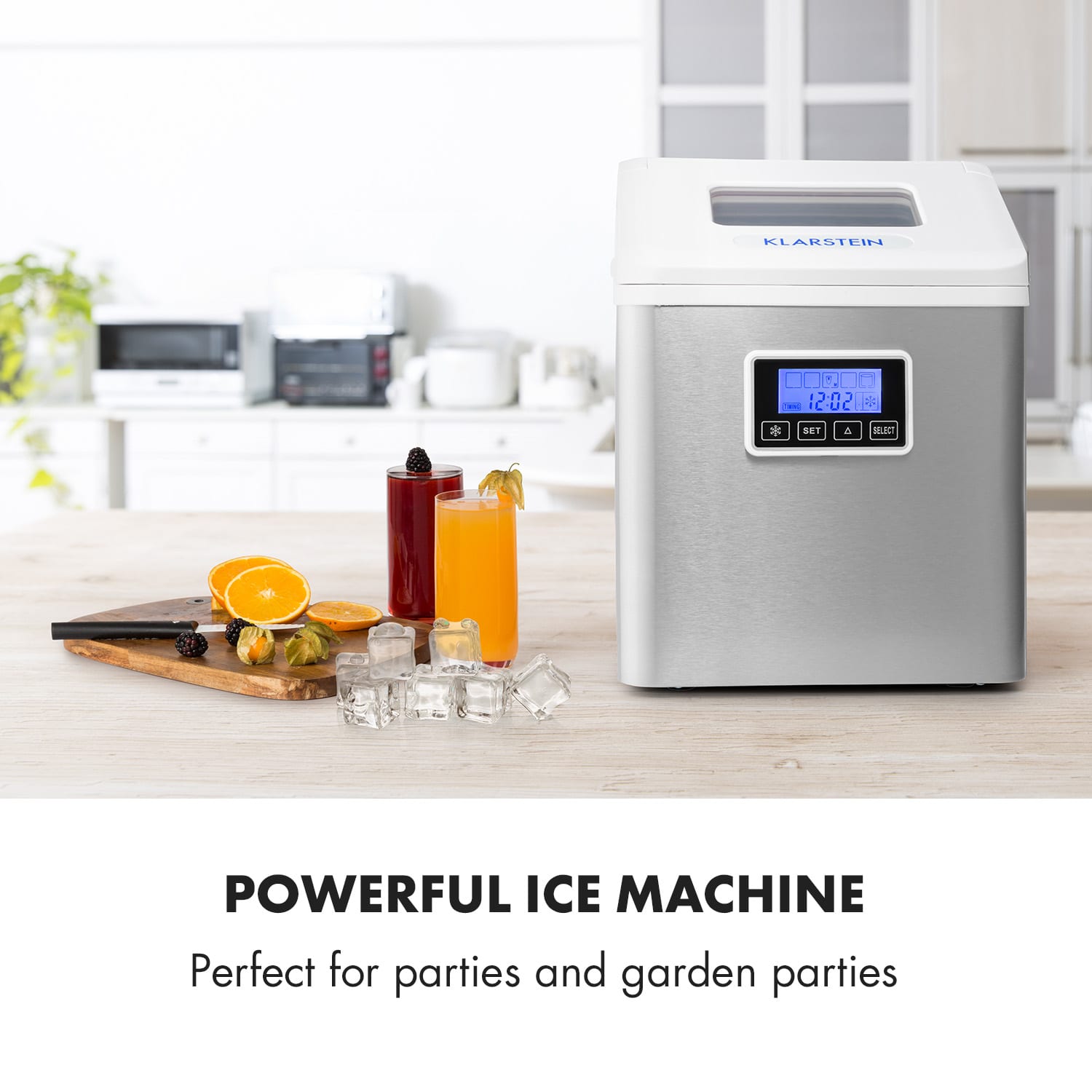 Klarstein Clearcube LCD, výrobník ľadu, priehľadný ľad, 15 – 20 kg/24 hod., biely – Obrázok 2