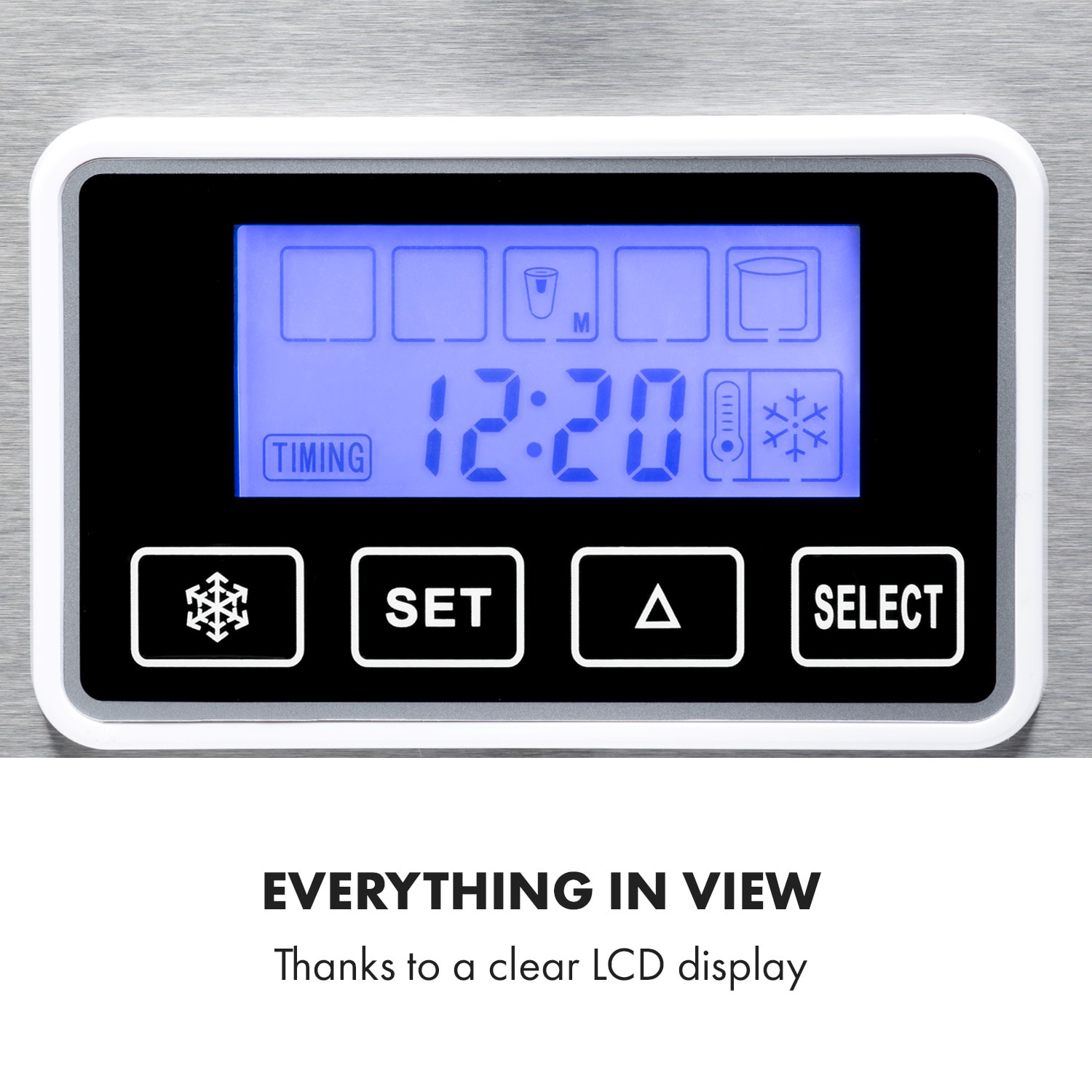 Klarstein Clearcube LCD, výrobník ľadu, priehľadný ľad, 15 – 20 kg/24 hod., biely – Obrázok 5