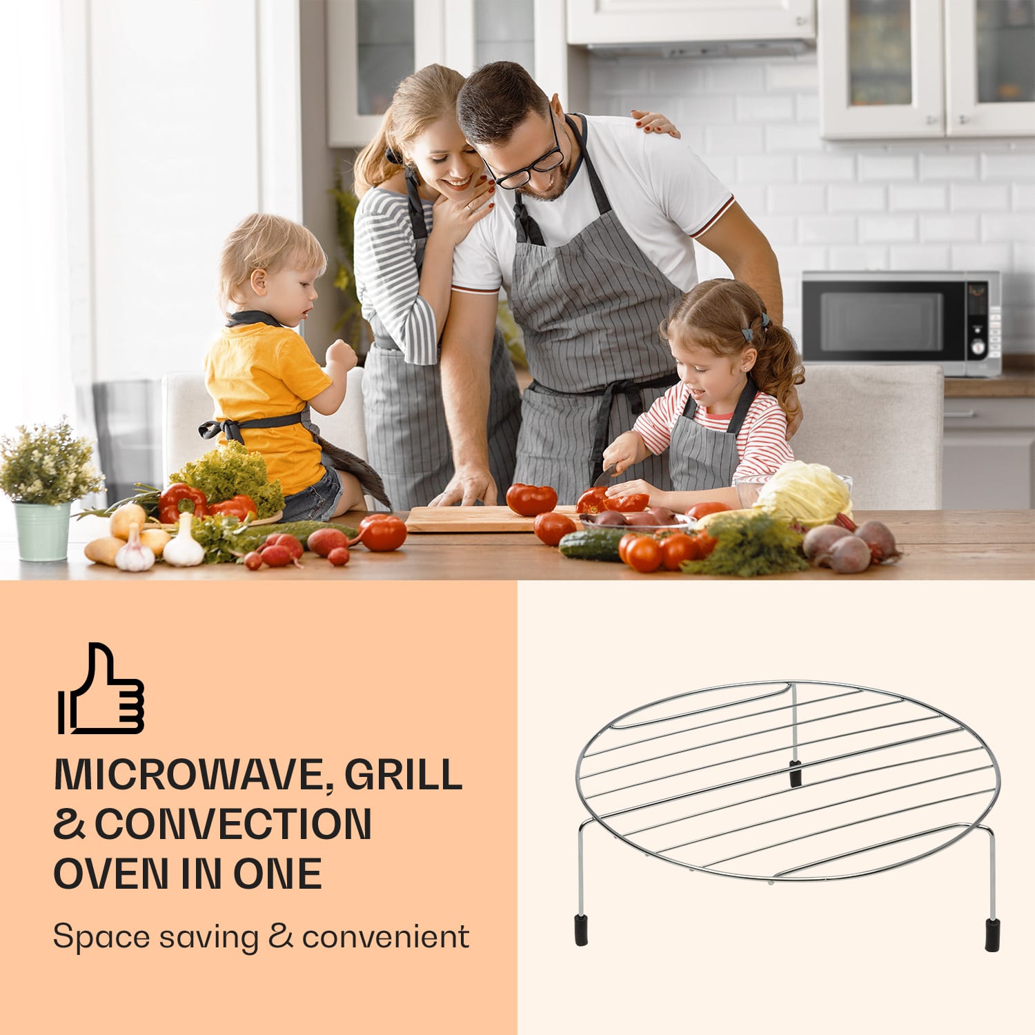 Klarstein CombiWave, mikrovlnná rúra, 43 litrov, 1000 W, 11 výkonnostných úrovní, ušľachtilá oceľ – Obrázok 2