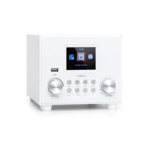 OneConcept Streamo Cube, internetové rádio, 3W & 5W RMS, WiFi, bluetooth, biele