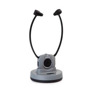 Auna Stereoskop, bezdrôtové slúchadlá so stetoskopickou konštrukciou, do uší, 20 m, 2,4 GHz, TV/HiFi/CD/MP3, akumulátor, sivé