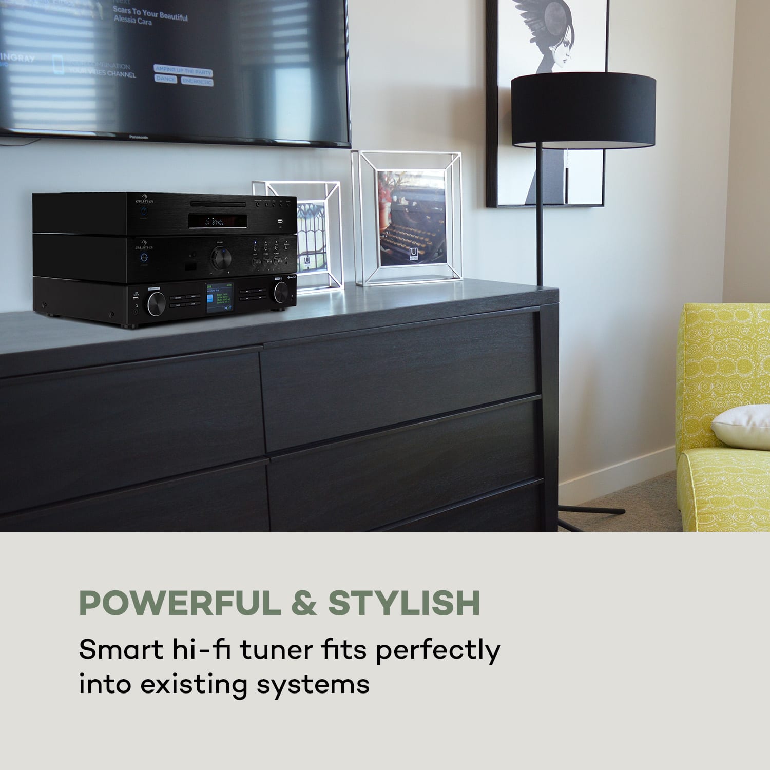Auna iTuner 320 BT, digitálny HiFi tuner, Spotify Connect, BT, ovládanie cez aplikáciu, čierny – Obrázok 2