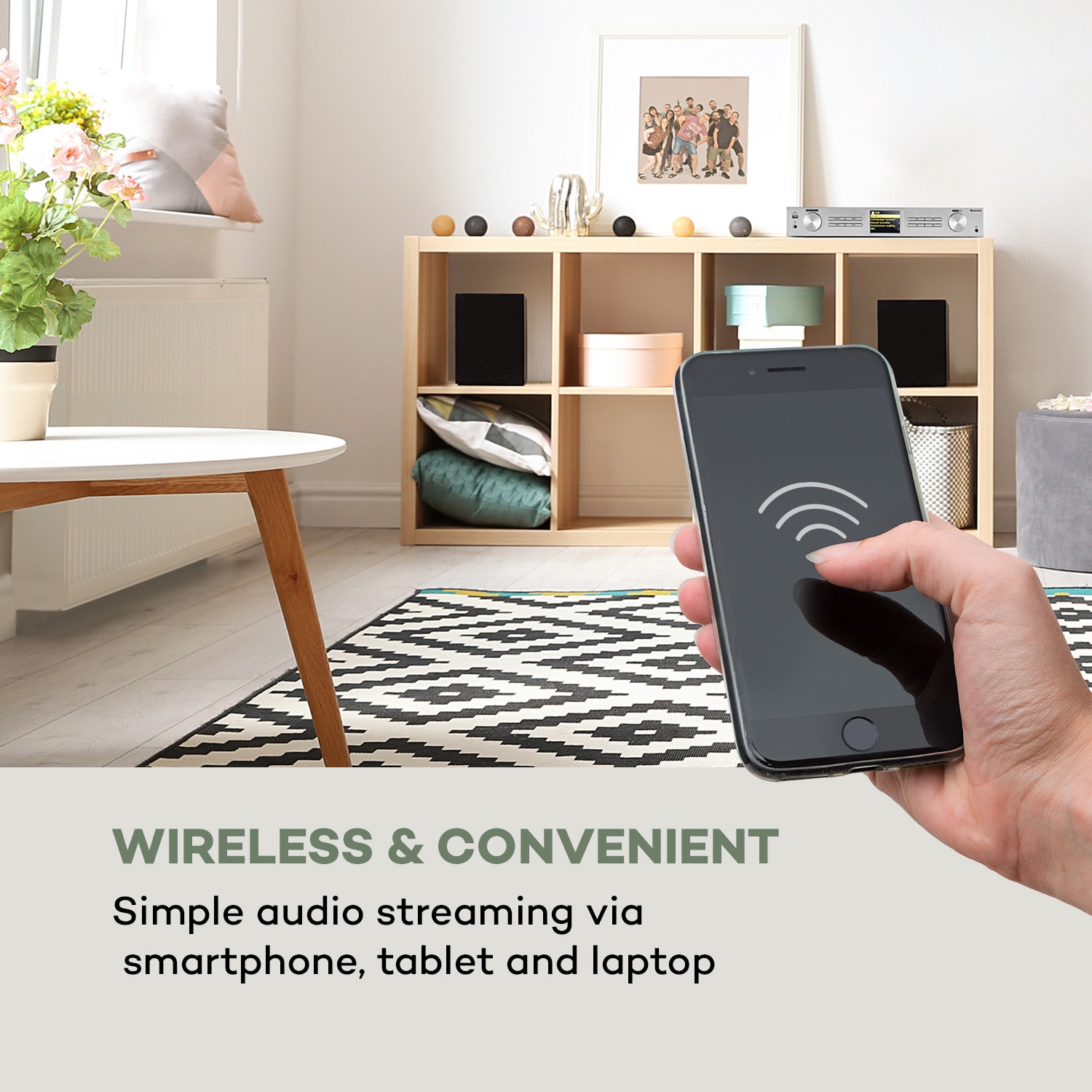 Auna iTuner 320 BT, digitálny HiFi tuner, Spotify Connect, BT, ovládanie cez aplikáciu, strieborný – Obrázok 5