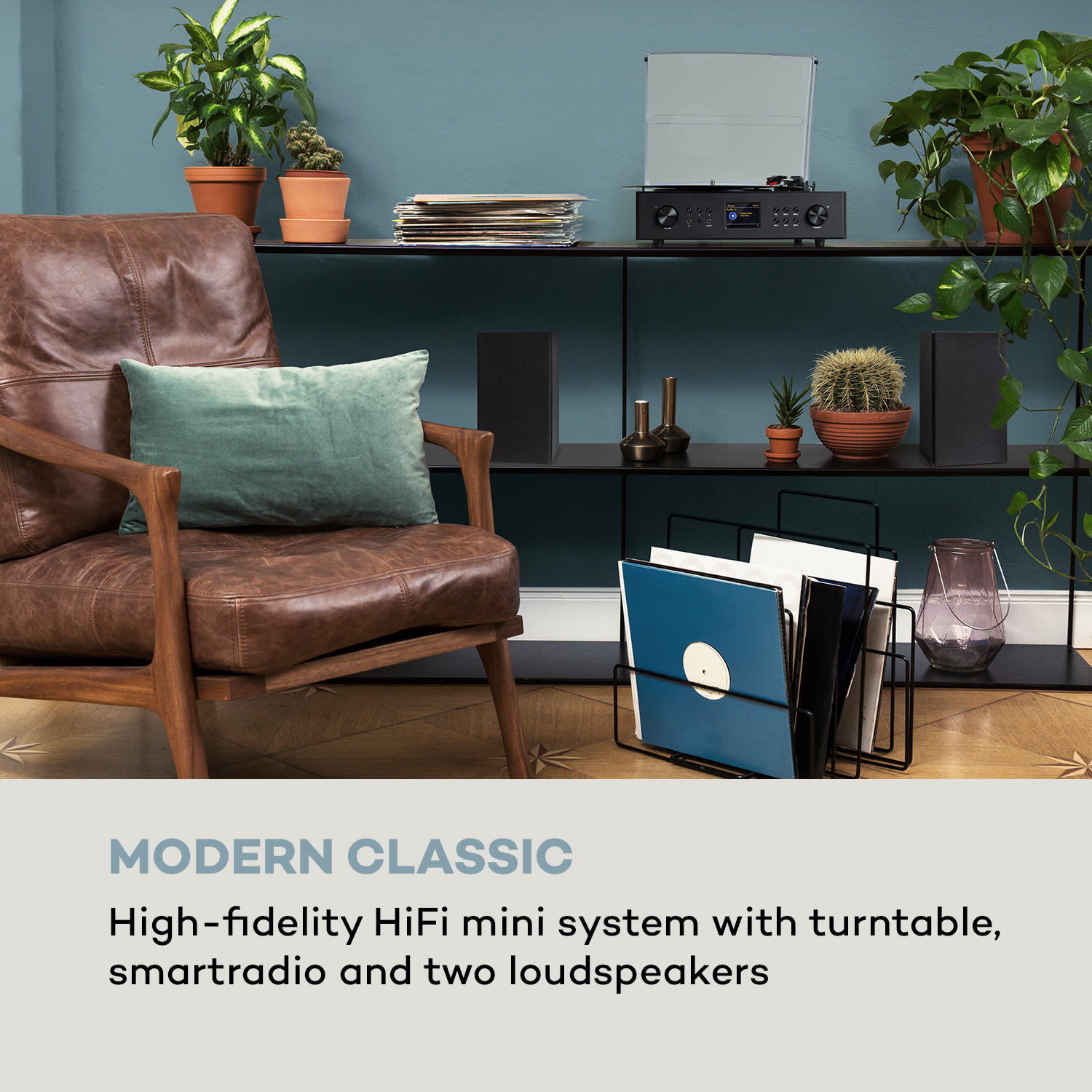 Auna Connect Vinyl, smart rádio, gramofón, 2 reproduktory, 20 W max., internet/DAB+ – Obrázok 2