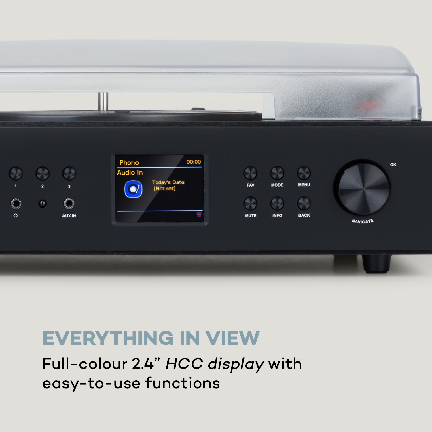 Auna Connect Vinyl, smart rádio, gramofón, 2 reproduktory, 20 W max., internet/DAB+ – Obrázok 5