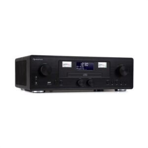 Auna Northfork, retro rádio, CD prehrávač, BT, DAB+, FM, bezdrôtové nabíjanie, čierne