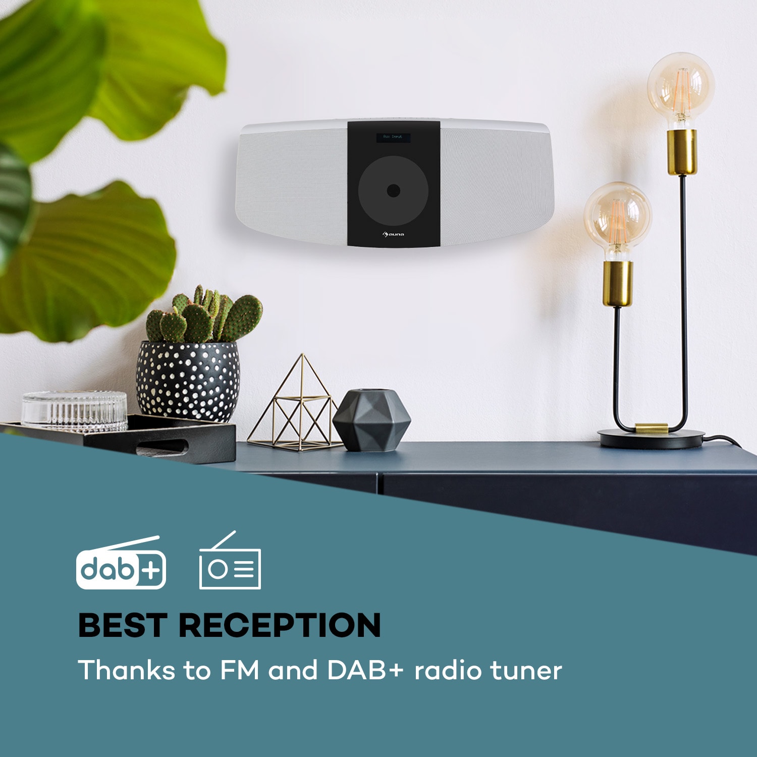 Auna BlackMask, vertikálne stereo zariadenie, CD, FM a DAB+ tuner, BT, biele – Obrázok 4