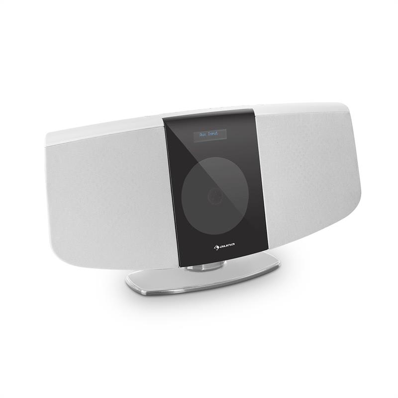 Auna BlackMask, vertikálne stereo zariadenie, CD, FM a DAB+ tuner, BT, biele