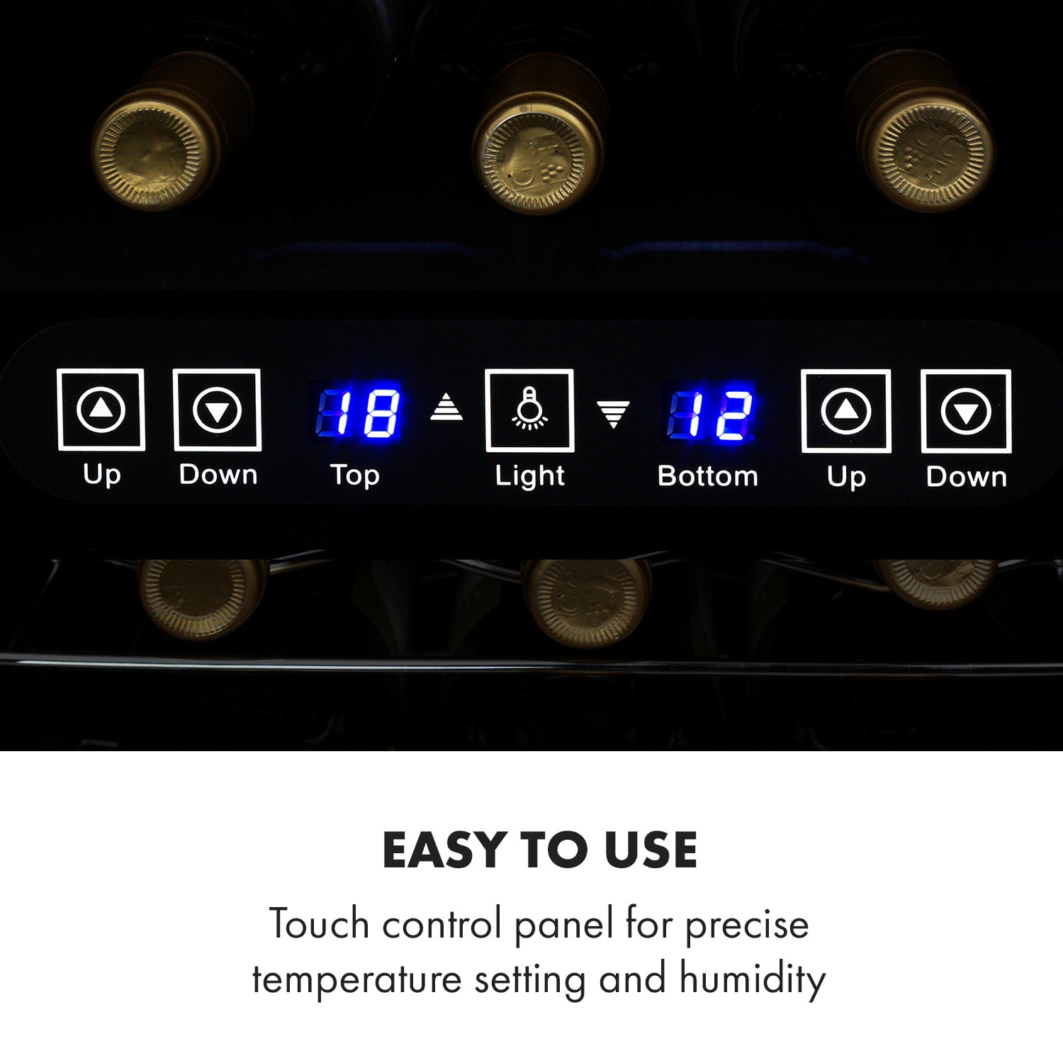 Klarstein El Dorado, humidor & vinotéka, 100 W, dotykový, 48 l, LED, čierny – Obrázok 4