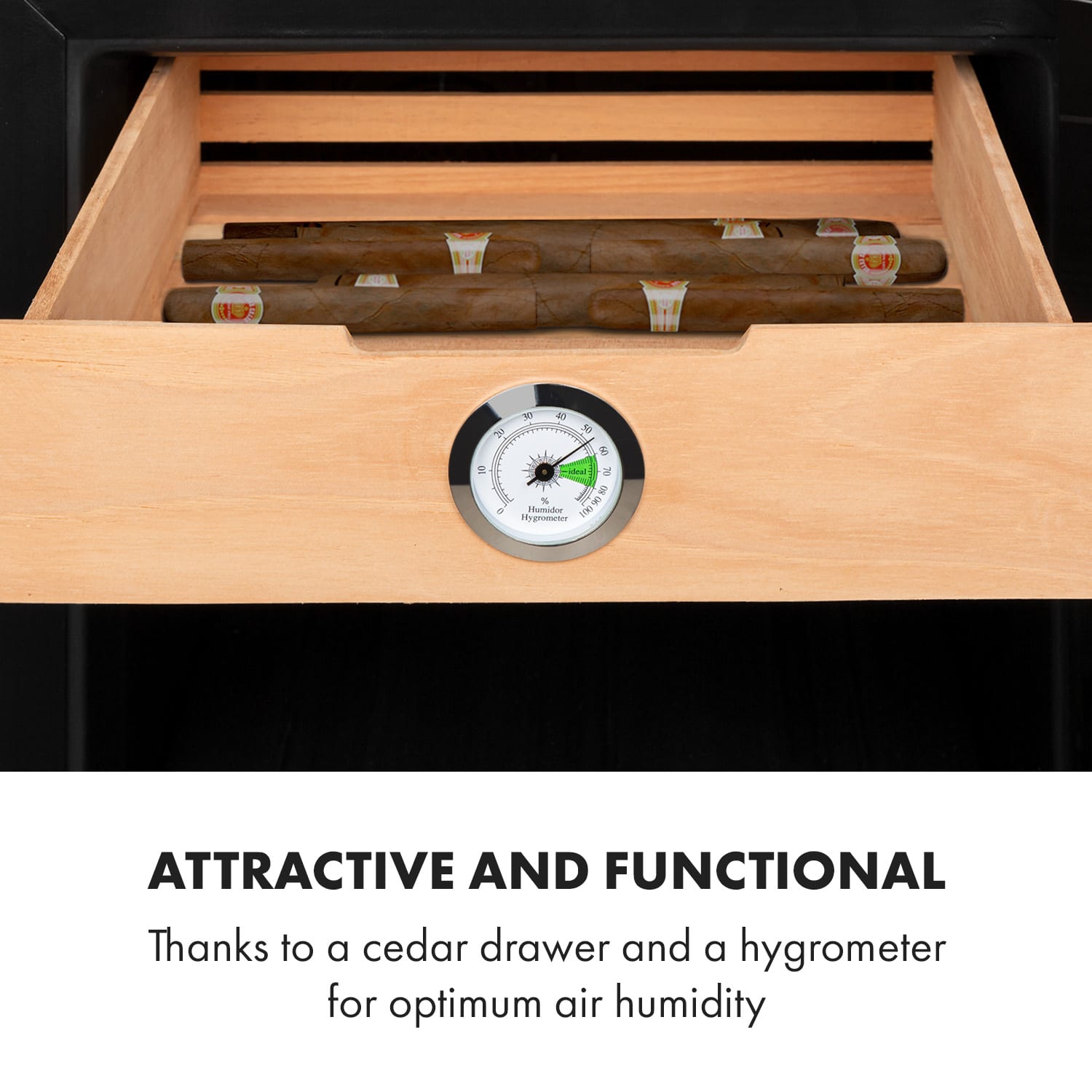 Klarstein El Dorado, humidor & vinotéka, 100 W, dotykový, 48 l, LED, čierny – Obrázok 5