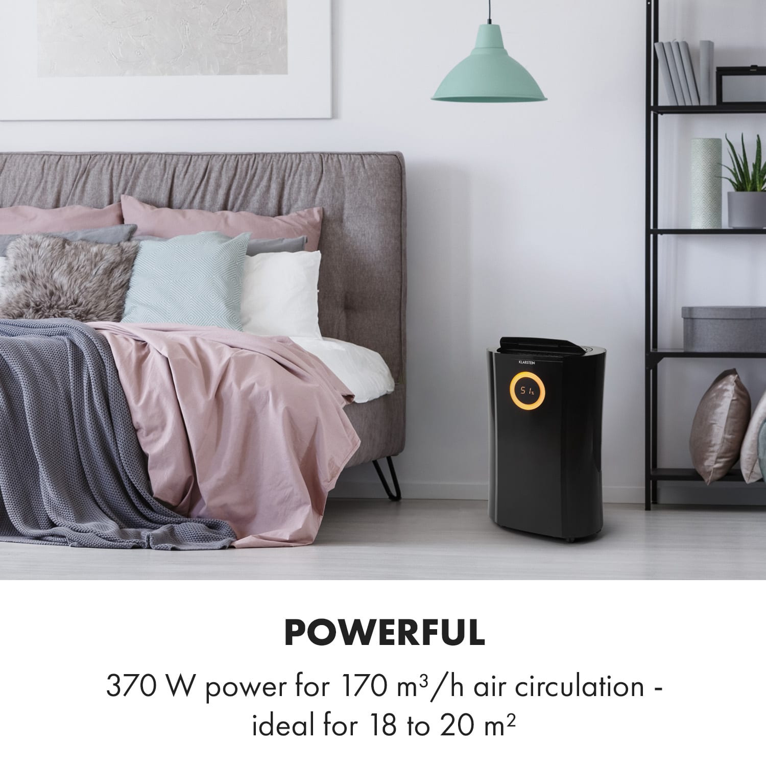 Klarstein DryFy Pro Connect Smart, Odvlhčovač vzduchu, WiFi, Kompresný, 20l / d, 20sqm, 370W, Čierna – Obrázok 2