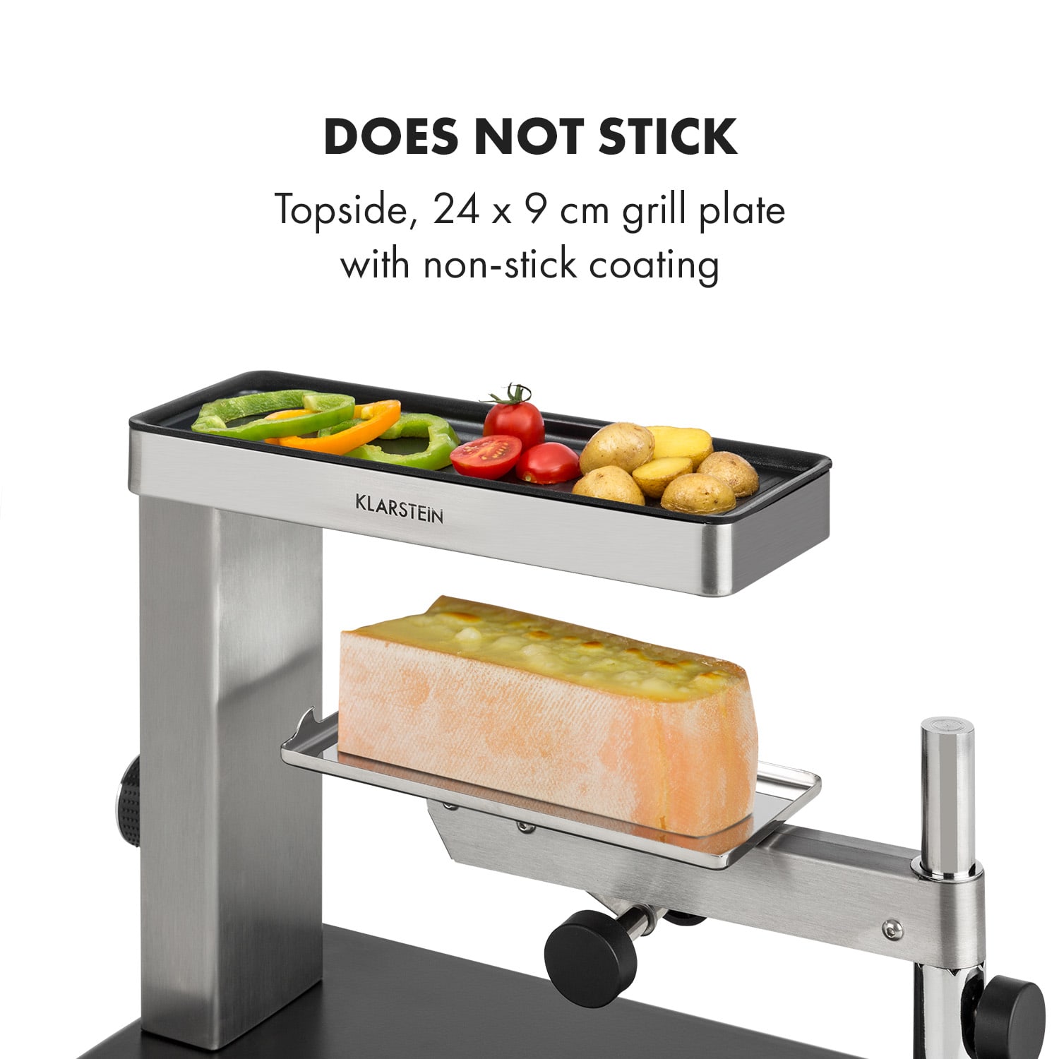 Klarstein Appenzell Pro, raclette s grilom, 600 W, ušľachtilá oceľ, čierna/strieborná – Obrázok 3